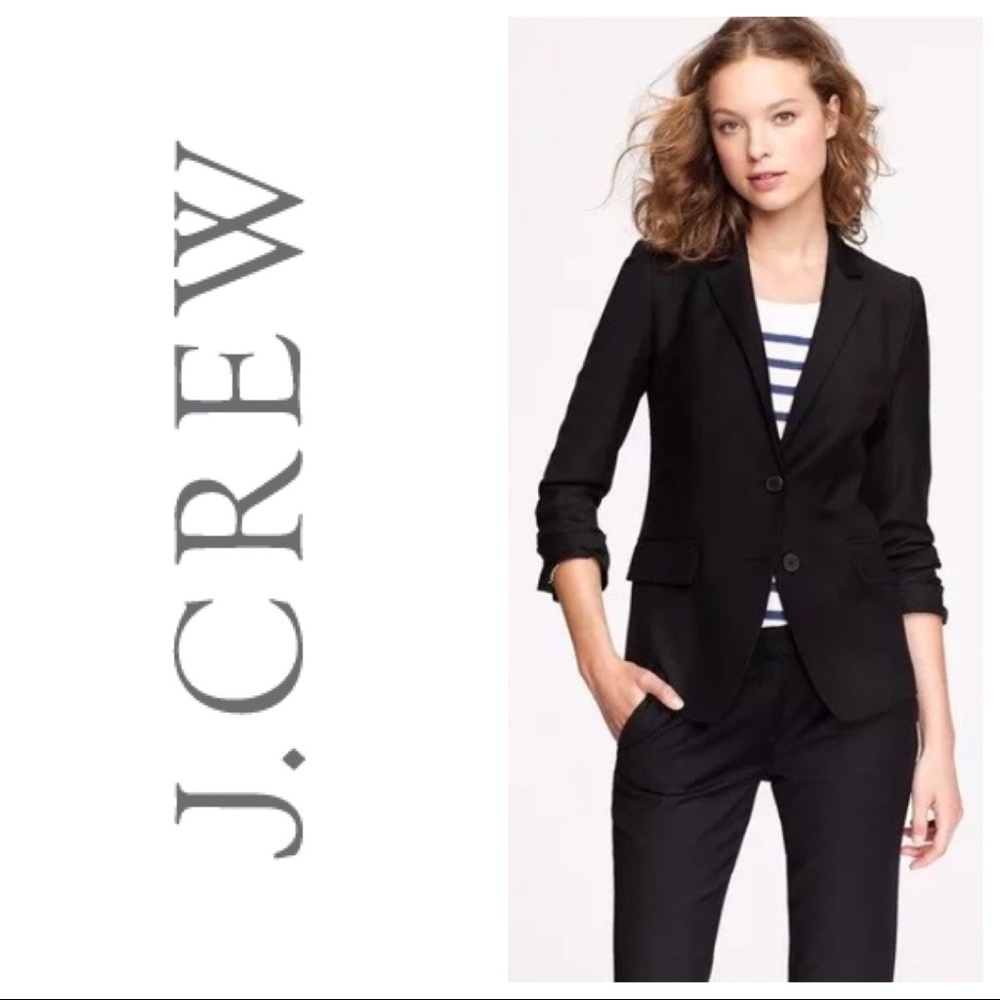 J.Crew Black wool bend blazer